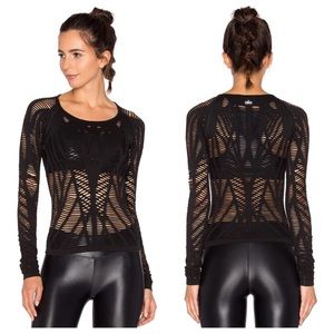 Alo Yoga black lace women top S